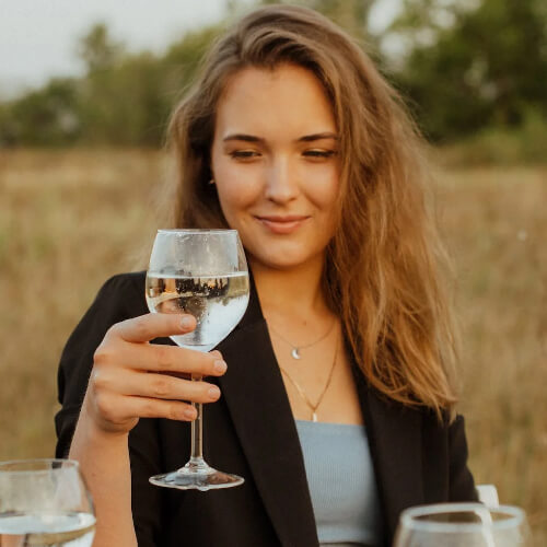 woman drinking wine