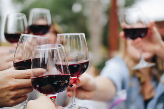 friends drinking wine